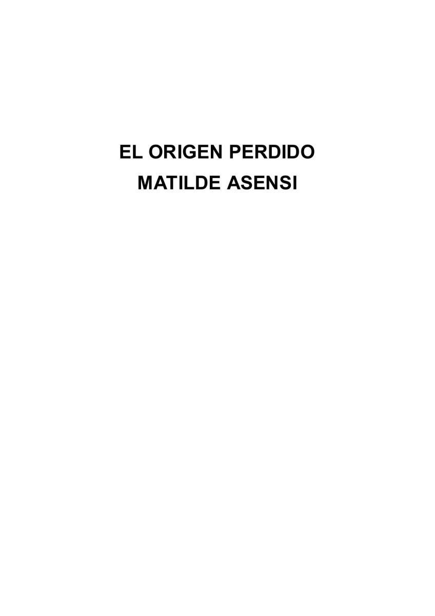 Portada de El origen perdido